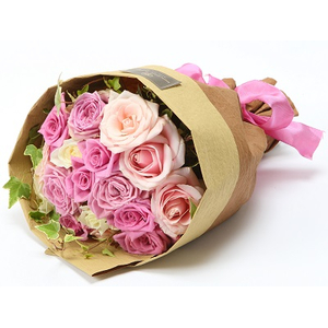 Pink Flower Japan | 12 Roses Pink Bouquet