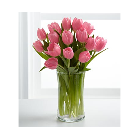 12 Pink Tulips Bouquet - Pink Flowers Japan